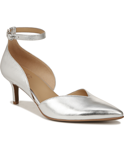 Shop Naturalizer Evelyn Ankle-strap Pumps In Silver Leather