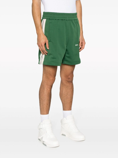 Shop Palm Angels New Classic Track Shorts In Green