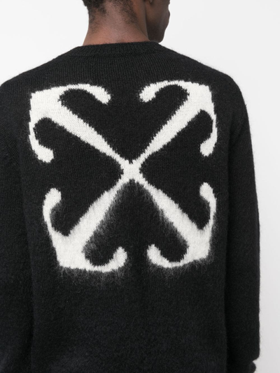 Shop Off-white Maglione In Mohair Con Motivo Arrow In Black