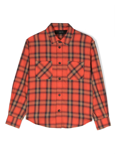 Shop Amiri Camicia A Quadri Con Logo In Red