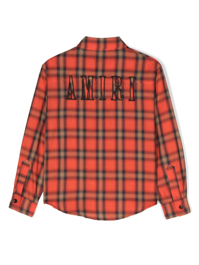 Shop Amiri Camicia A Quadri Con Logo In Red