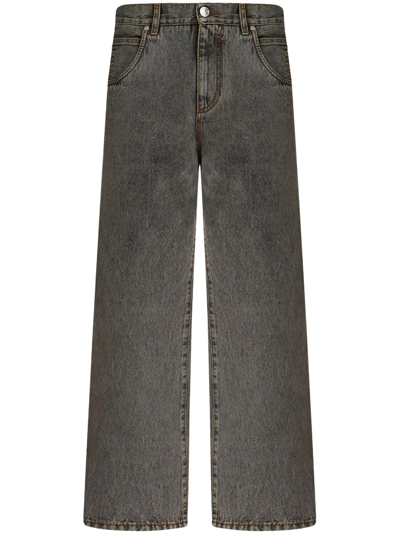 Shop Etro Jeans In Denim Di Cotone In Grey
