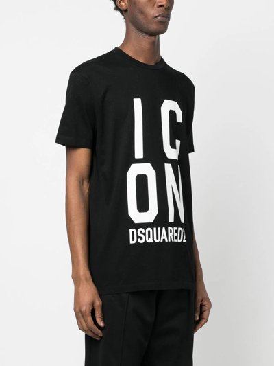 Shop Dsquared2 Icon Squared T-shirt In Black