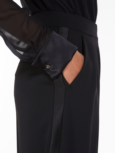 Shop Max Mara Pantalone Maschile In Lana Stretch In Black