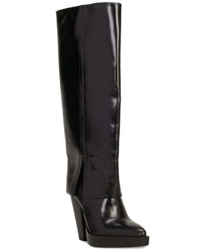 Shop Vince Camuto Women's Nanfala Platform Fold-over Cuffed Dress Boots In Black