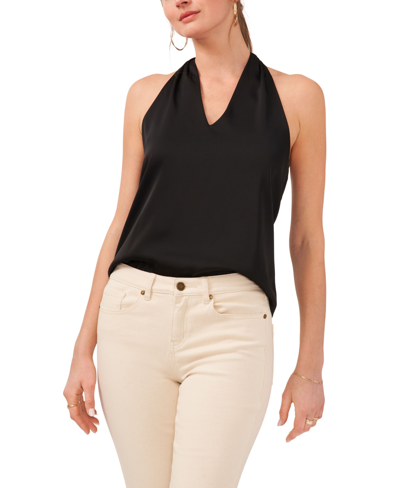 Shop 1.state Women's Sleeveless V-neck Halter Top Blouse In Rich Black