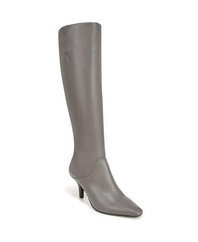 Shop Franco Sarto Lyla Knee High Boots In Graphite Grey Faux Leather