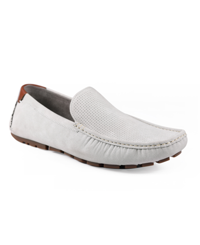 Shop Tommy Hilfiger Men's Alvie Moc Toe Driving Loafers In Light Gray Perf