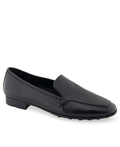 Shop Aerosoles Paynes Tailored-loafer In Black Leather