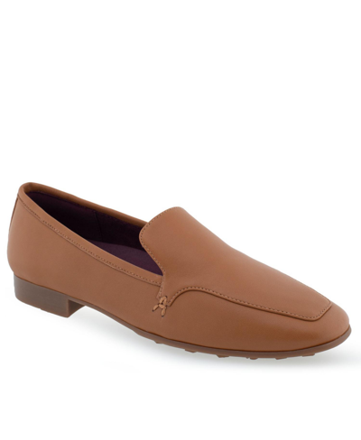 Shop Aerosoles Paynes Tailored-loafer In Tan Leather