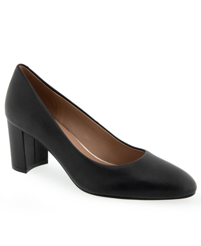 Shop Aerosoles Betsy Dress-pump-high In Black Leather