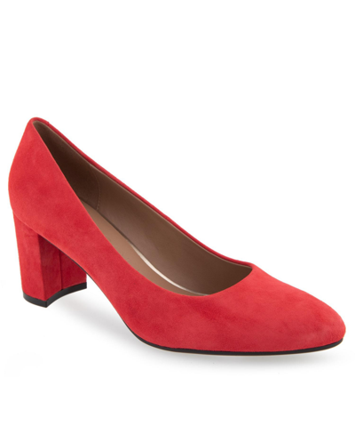 Shop Aerosoles Betsy Dress-pump-high In Red Suede