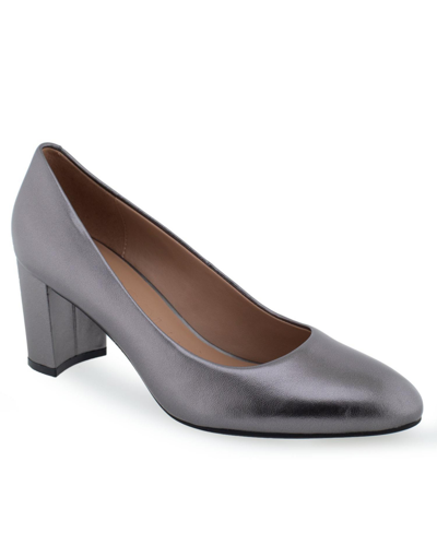 Shop Aerosoles Betsy Dress-pump-high In Gunm Metal Leather