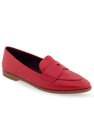 Shop Aerosoles Benvenuto Casual-loafer In Racing Red Leather