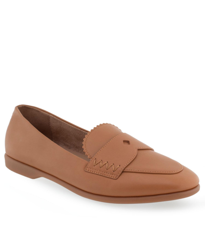Shop Aerosoles Benvenuto Casual-loafer In Tan Leather