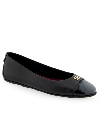 Shop Aerosoles Piper Casual-ballet-wedge In Black Leather