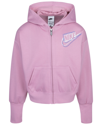 Shop Nike Toddler Girls Recycled Zipped Hoodie In Elemental Pink