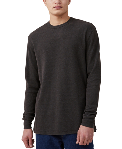 Shop Cotton On Men's Rib Long Sleeve T-shirt In Vintage Charcoal