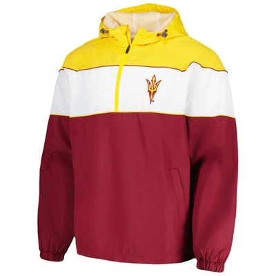 Shop G-iii Sports By Carl Banks Maroon Arizona State Sun Devils Center Line Half-zip Raglan Hoodie Jacket