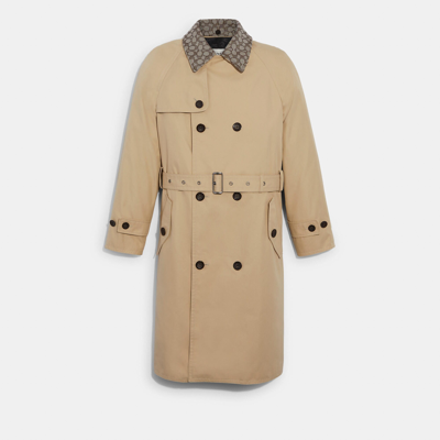 Shop Coach Outlet Trench Coat In Organic Cotton And Recycled Polyester In Green