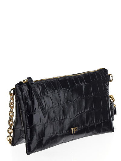 Shop Tom Ford Carine Clutch Bag In Black