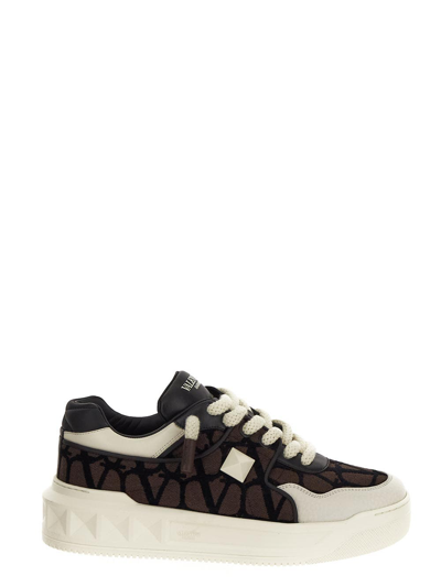 Shop Valentino One Stud Xl Low-top Sneakers In Multicolor