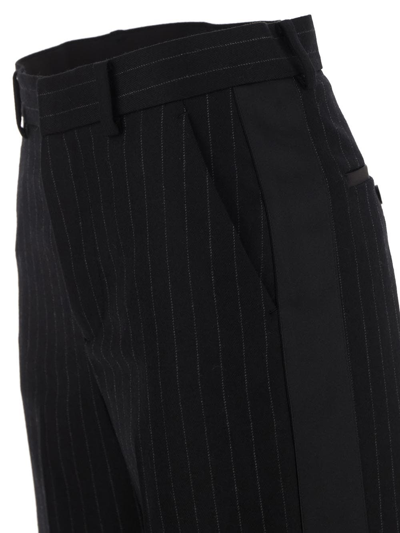 Shop Sacai Wool Trousers In Black