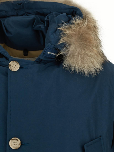 Shop Woolrich Artic Detachable Fur Parka Jacket In Blue