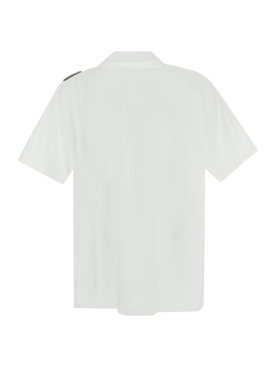 Shop Valentino Terry Patches Bowling Shirt In White