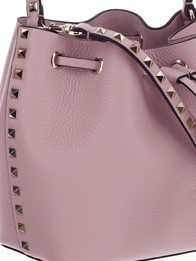 Shop Valentino Rockstud Bucket Bag In Lilac