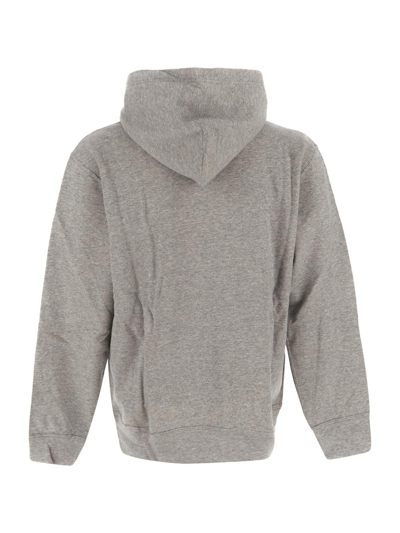Shop Comme Des Garçons Play Zipped Cotton Sweatshirt In Grey
