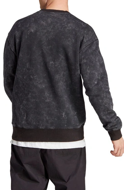 Shop Adidas Sportswear Stonewash Oversize Crewneck Sweatshirt In Black