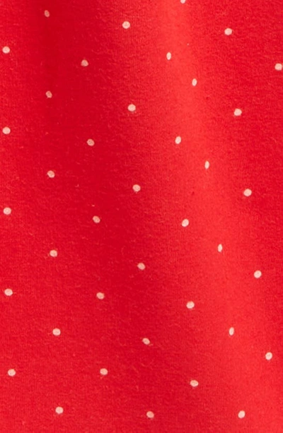 Shop Tucker + Tate Kids' Print Ruffle Shoulder Long Sleeve Fleece Dress In Red Letter Mini Dot