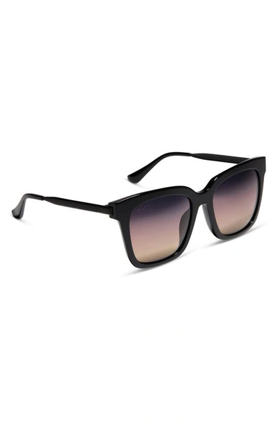 Diff Bella 54mm Gradient Square Sunglasses In Black/ Twilight Gradient