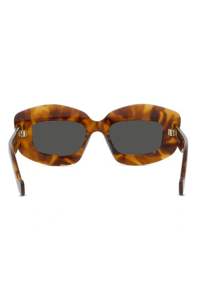 Loewe Silver Screen 49mm Rectangular Sunglasses In Havana