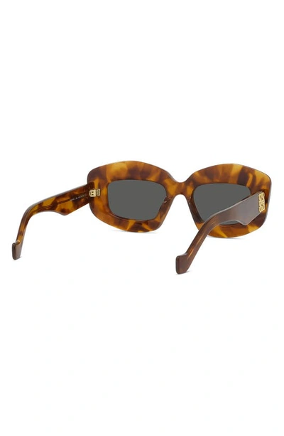 Shop Loewe Silver Screen 49mm Rectangular Sunglasses In Havana