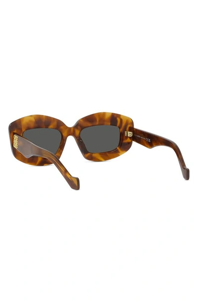 Shop Loewe Silver Screen 49mm Rectangular Sunglasses In Havana