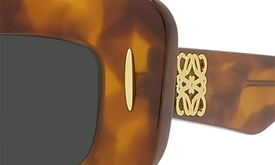 Loewe Silver Screen 49mm Rectangular Sunglasses In Havana