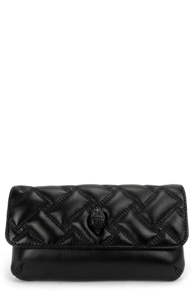 Shop Kurt Geiger Kensington Quilted Leather Belt Bag In Black / Shiny Black