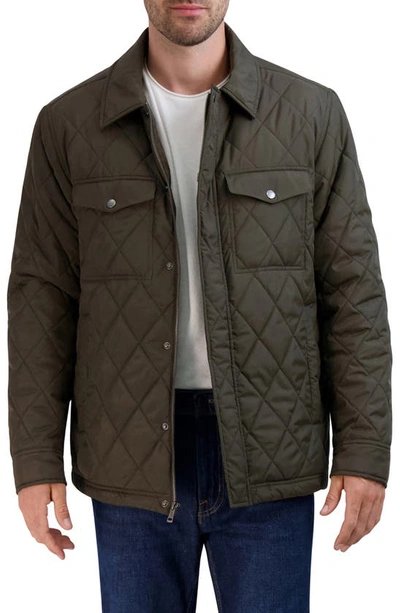 Shop Cole Haan Diamond Quilted Jacket In Olive