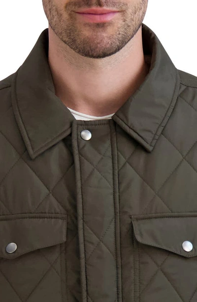 Shop Cole Haan Diamond Quilted Jacket In Olive