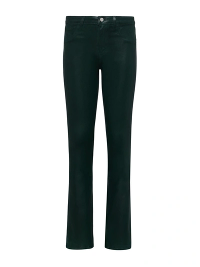 Shop L Agence Selma Coated Jean In Forest Green Coated
