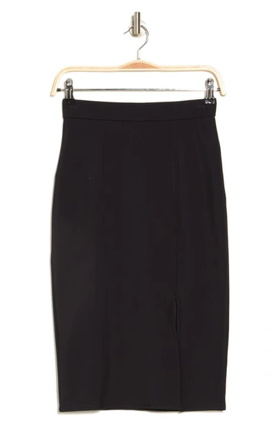 Shop Ookie & Lala Faux Leather Midi Pencil Skirt In Black
