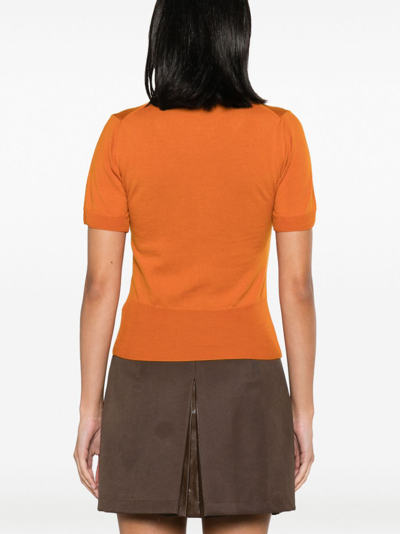Shop Vivienne Westwood Logo Cotton T-shirt In Orange