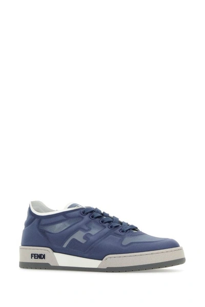 Shop Fendi Woman Air Force Blue Mesh  Match Sneakers