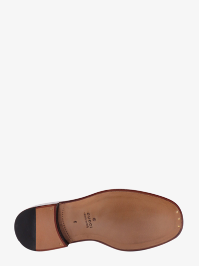 Shop Gucci Men Horsebit Leather Loafers In Brown