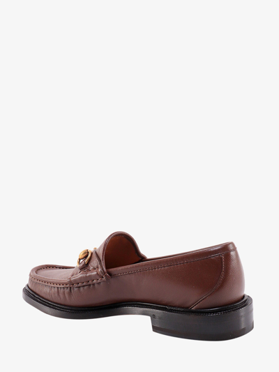 Shop Gucci Men Horsebit Leather Loafers In Brown