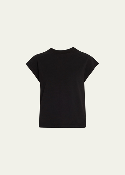 Shop Agolde Bryce Cap Sleeve Tee In Black