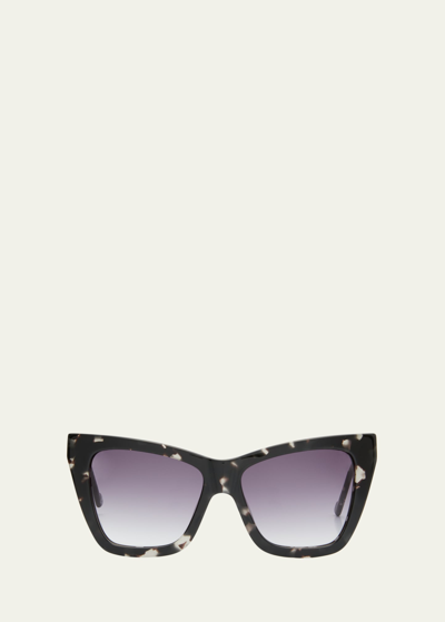 Shop Le Specs Bio-rapture Plastic Cat-eye Sunglasses In Charcoal Tort