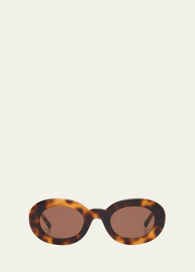 Shop Jacquemus Les Lunettes Pralu Oval Acetate Sunglasses In 080 Multi-brown